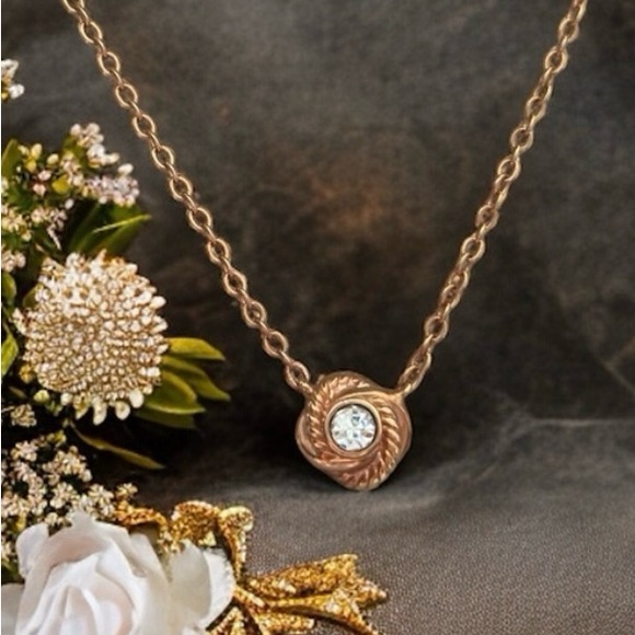 Kate Spade Tinsel Dome Crossbody Purse Rose Gold Glitter & Necklace - Picture 12 of 15